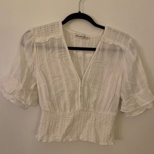 Abercrombie & Fitch White Crop Top